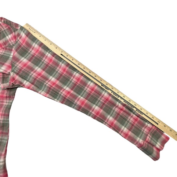 Rock 47 By Wrangler Womens Shirt Size Medium Pink Plaid Pearl Snap Western - Picture 10 of 11